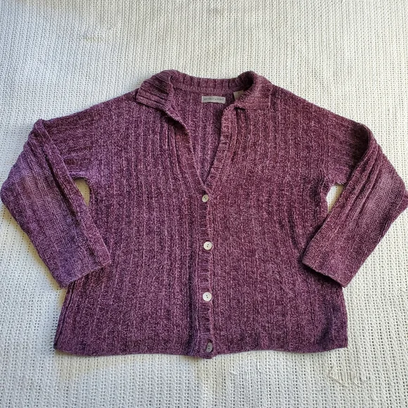 Northern Isles Chenille Sweater Women's Medium Button Down Cardigan Long Sleeve - Picture 1 of 8